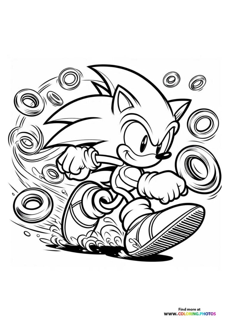 Sonic the Hedgehog running - Coloring Pages for kids