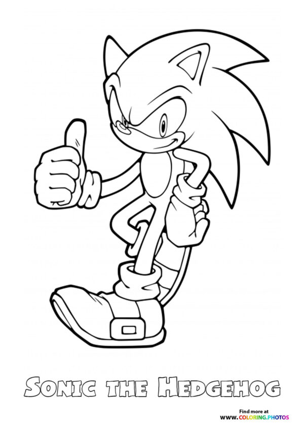 Sonic giving thumbs up coloring page