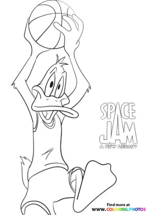 Daffy Duck playing basketball