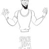 LeBron James traped in Looney Tunes world coloring page