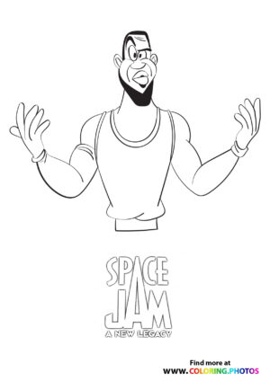 LeBron James traped in Looney Tunes world coloring page