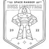 Space ranger badge coloring page
