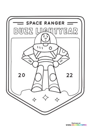 Space ranger badge coloring page
