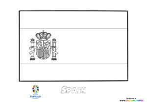 Spain flag Euro 2024 - Coloring Pages for kids