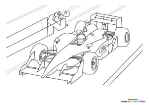 Speedy Formula 1 car coloring page