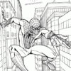 Spiderman in town coloring page