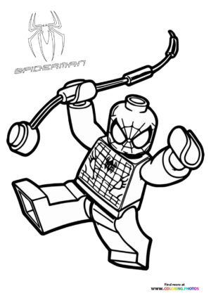 Lego spiderman coloring page