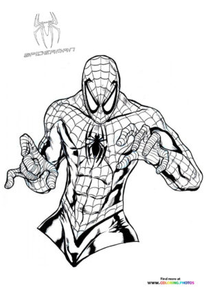Mean looking Spiderman coloring page