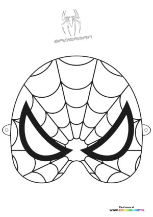 Spiderman mask cutout coloring page
