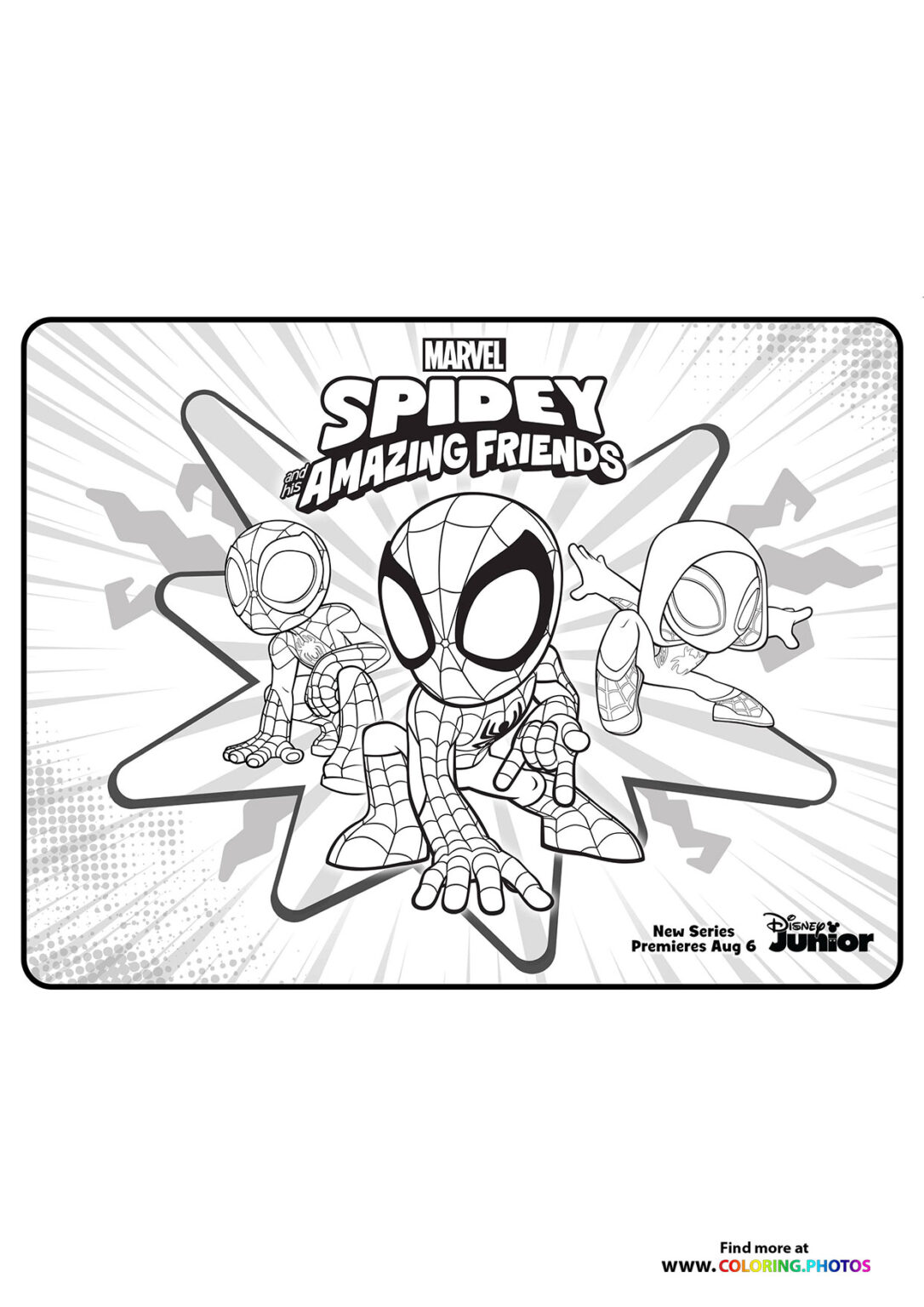 Free Spidey and His Amazing Friends - Spidey With Friends Coloring Page 1086x1536 