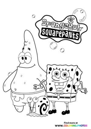 SpongeBob, Patrick and Gary coloring page