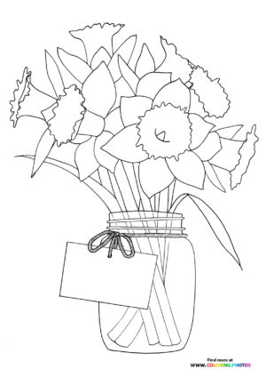 Easter spring Daffodils coloring page