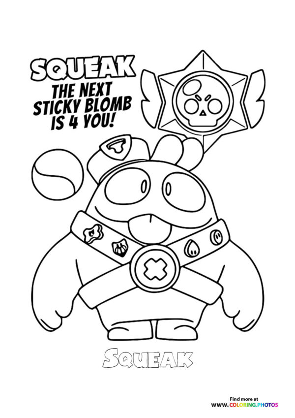 Squeak from Brawls Stars - Coloring Pages for kids