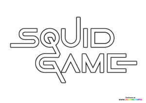 Squid game logo coloring page