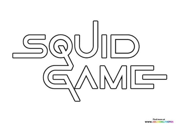 Squid game logo coloring page
