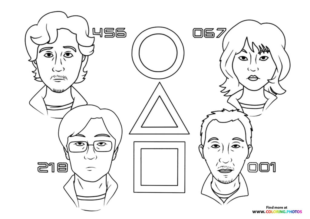 Squid Game - Coloring Pages for kids | Free and easy print or download