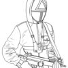 Squid game solider coloring page