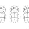 Squid game guards coloring page