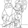 Saint Nicholas giving presents coloring page
