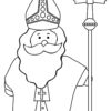 Saint Nicholas with staff coloring page