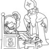 Saint Nicholas with sleepy helper coloring page