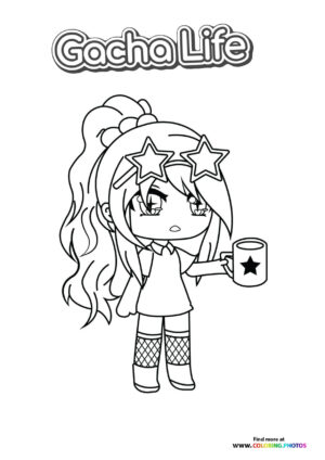 Star Glasses Girl From Gacha Life - Coloring Pages For Kids