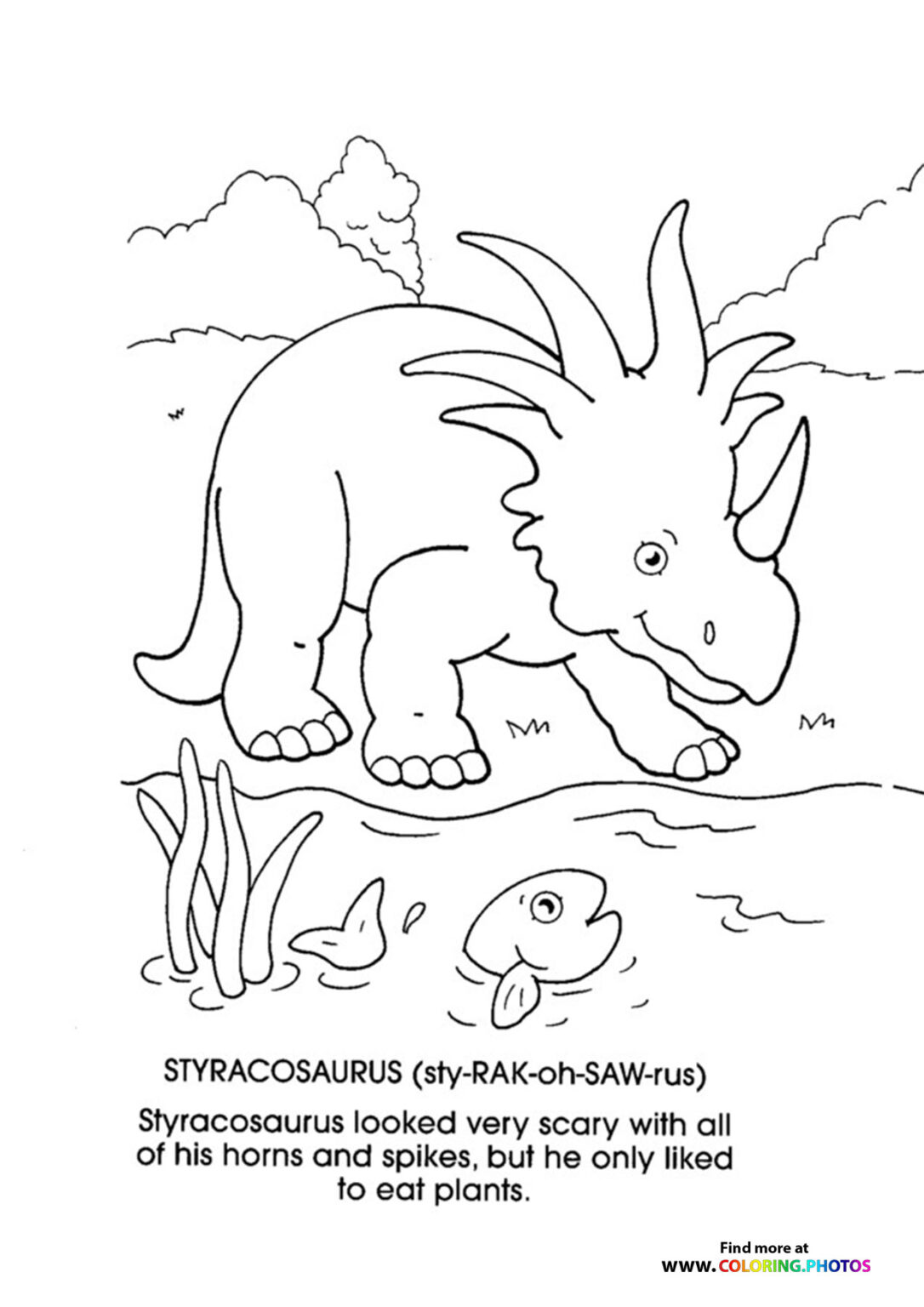 styracosaurus coloring page