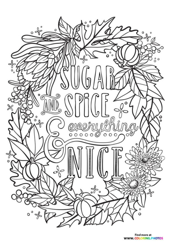 Sugar Spice and everything Nice coloring page