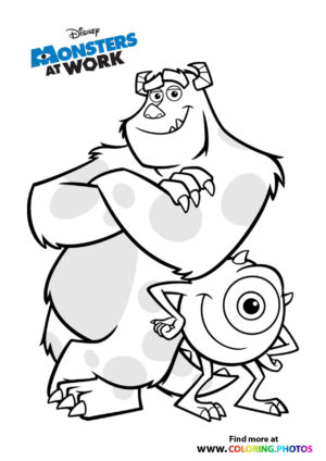 Sulley and Mike - Monsters at work coloring page