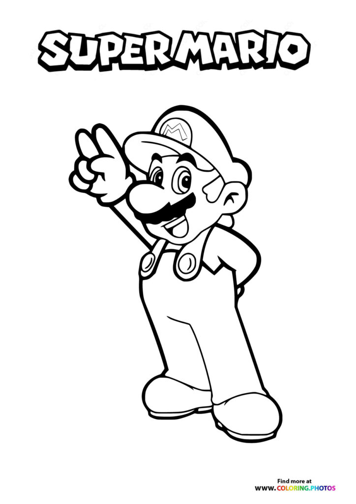Super Mario victory - Coloring Pages for kids