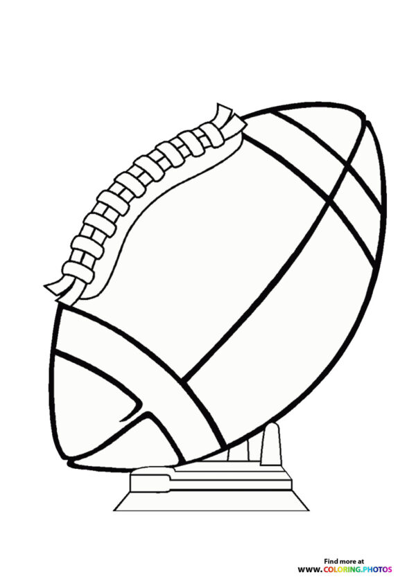 NFL Football on pedestal coloring page