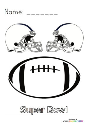 Super bowl helmets and football coloring page