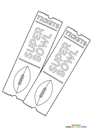 Super bowl tickets coloring page