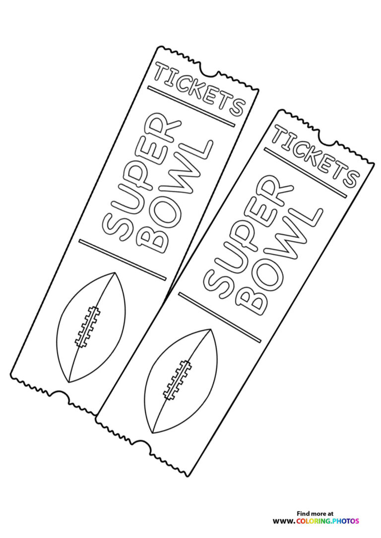 Super bowl tickets Coloring Pages for kids