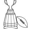 Super bowl trophy and football coloring page