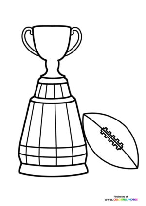 Super bowl trophy and football coloring page