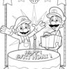 Super Mario birthday party coloring page