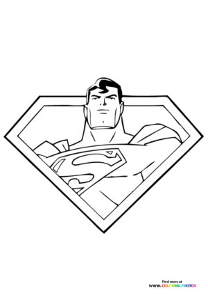 Superman logo with face coloring page