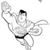 Superman flying coloring page