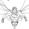 Superman posing in the sky coloring page
