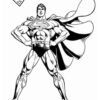 Superman posing for picture coloring page