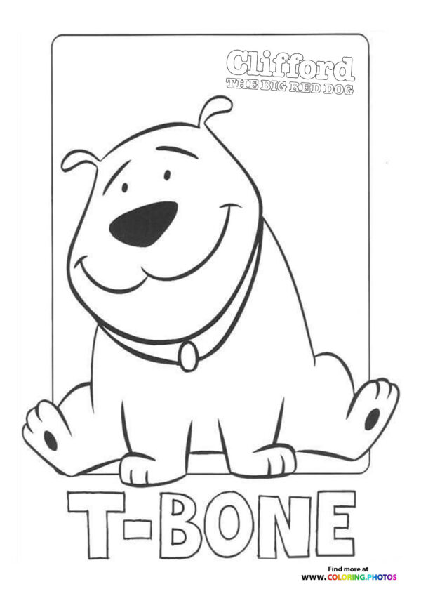 T-bone from Clifford coloring page