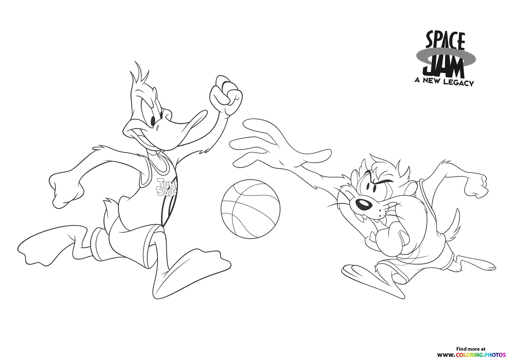 daffy and taz space jam a new legacy coloring pages for kids