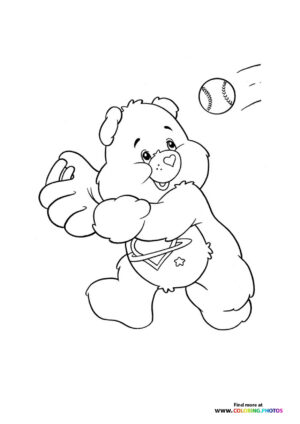 Teddy bear playing catch