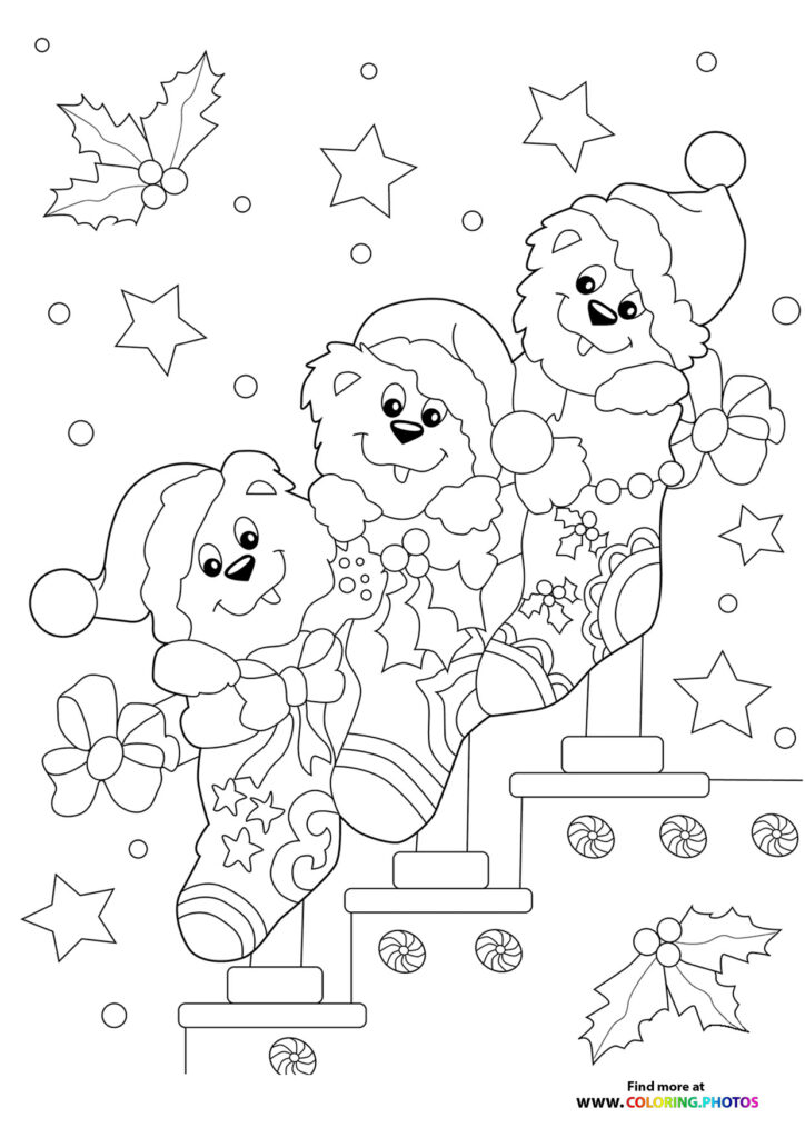 Christmas stockings - Coloring Pages for kids | Free and easy printables