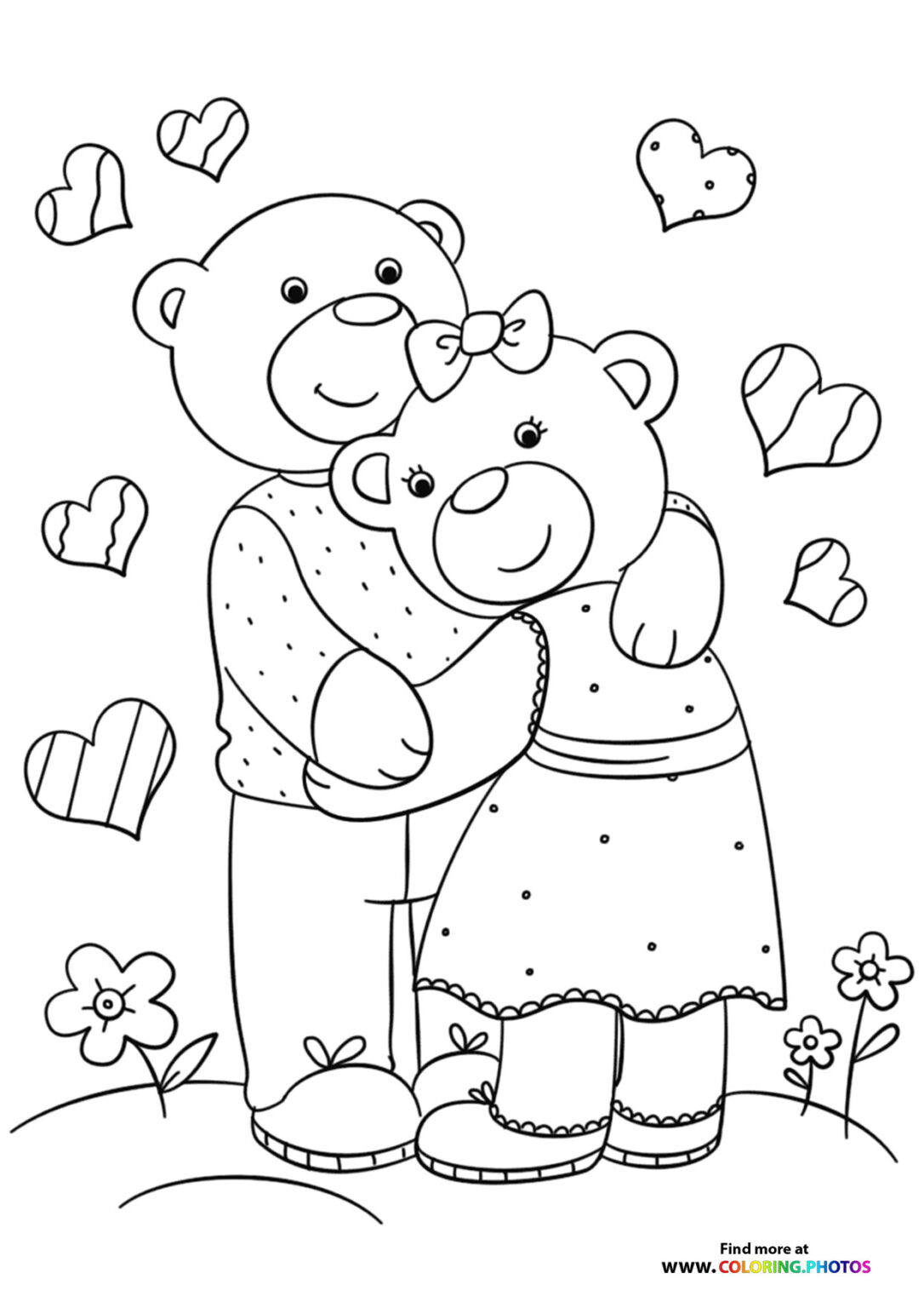 Valentines animals - Coloring Pages for kids | Free and easy print