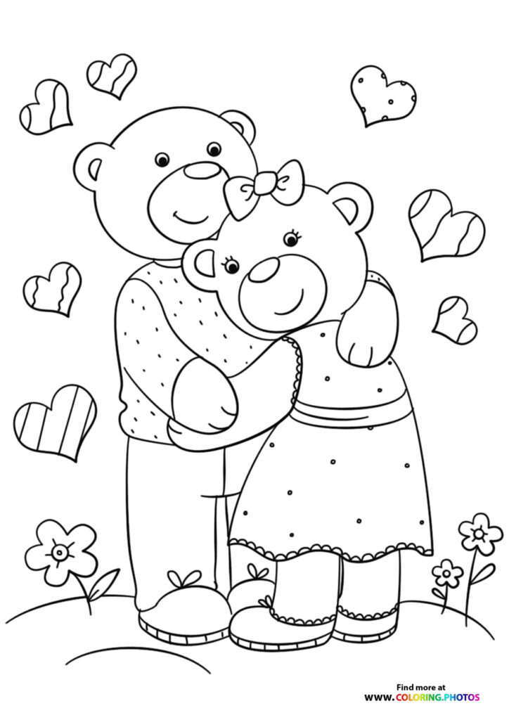 Valentines animals - Coloring Pages for kids | Free and easy print