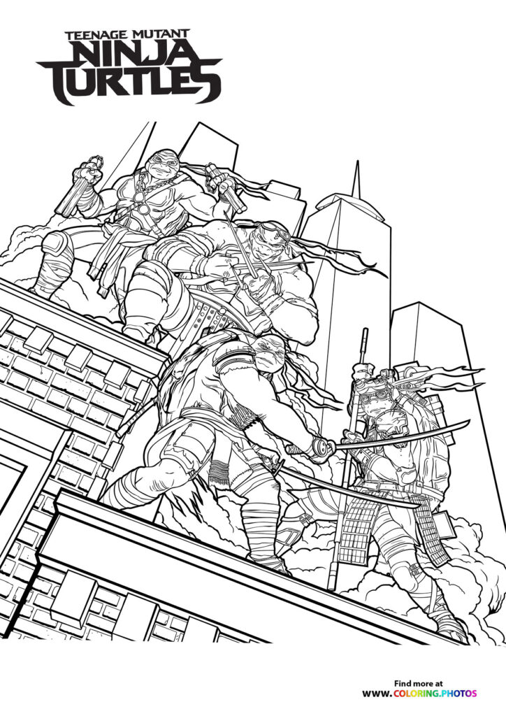 Teenage Mutant Ninja Turtles Coloring Pages for kids 100 free print