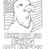 Thank You for serving coloring page