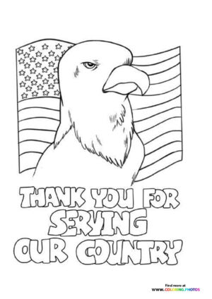 Thank You for serving coloring page